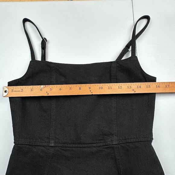 Reformation Jeans Dress Womens 6 Black Grazia Denim Midi Sleeveless Party Sexy - Picture 11 of 15